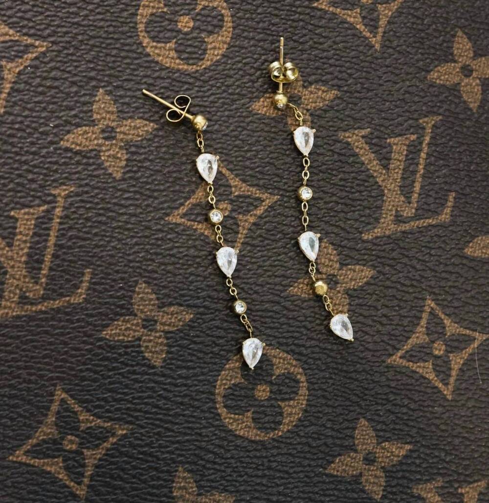 NEW CHANSUTTPEARLS the sienna drop earrings in silver/gold